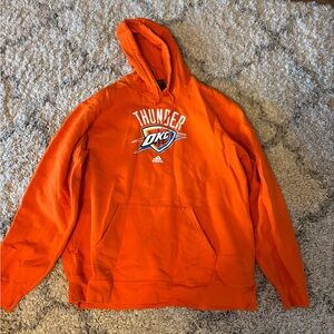 OKC Thunder Basketball Adidas Orange Pullover Hoodie with Drawstring XXL